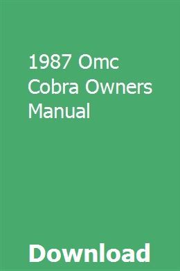 1987 5l Omc Cobra Owners Manual